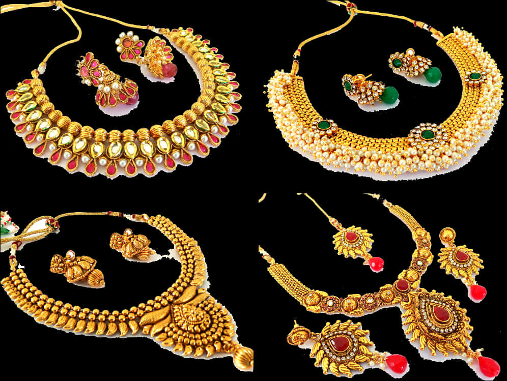 Traditional Indian Jewellery Collection PNG Image