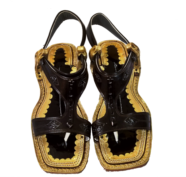 Traditional Indian Kolhapuri Chappals PNG Image