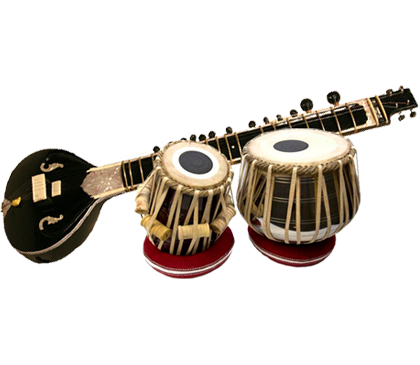 Traditional Indian Musical Instruments PNG Image