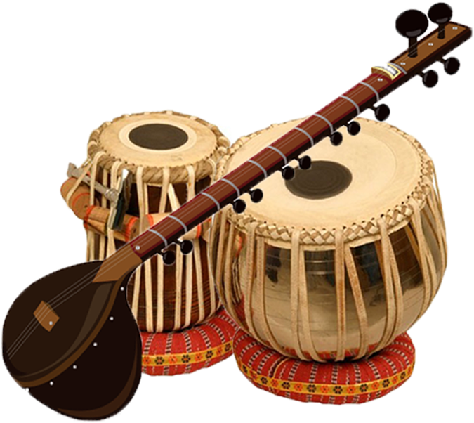 Traditional_ Indian_ Musical_ Instruments PNG Image