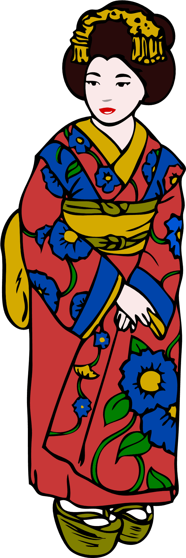 Traditional Japanese Kimono Clipart PNG Image