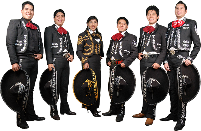 Traditional Mariachi Group Posing PNG Image