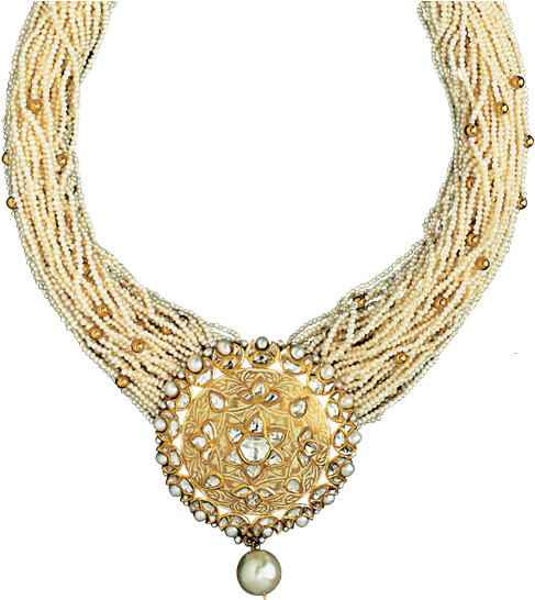 Traditional Multi Strand Mangalsutra Design PNG Image