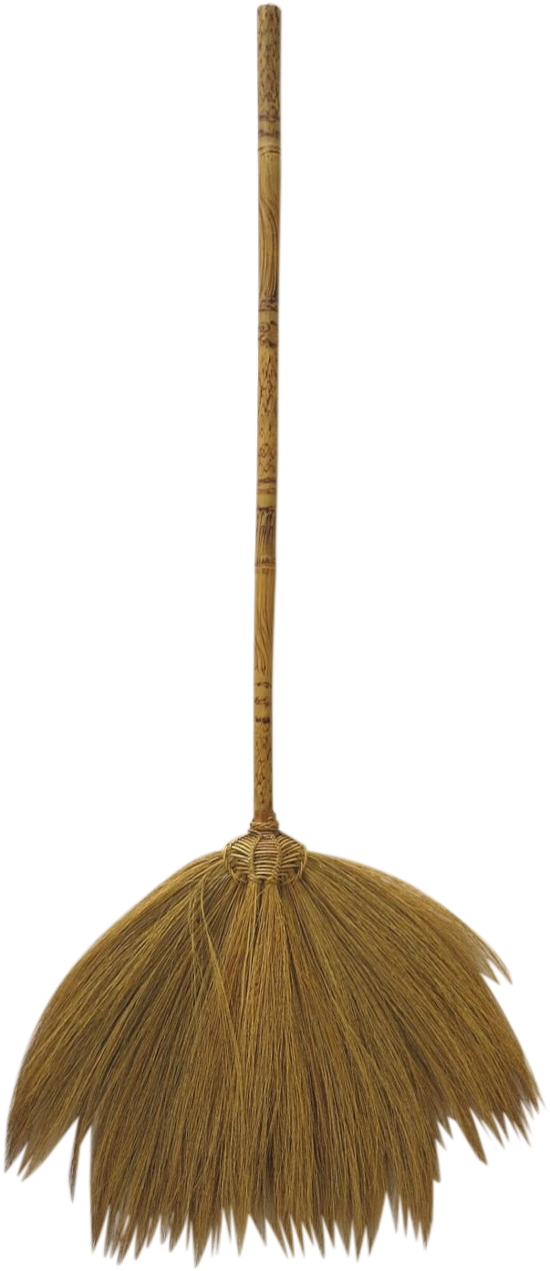 Traditional Natural Fiber Broom PNG Image