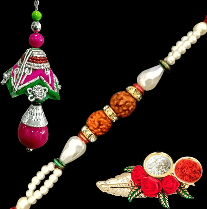 Traditional Rakhi Festival Accessories PNG Image