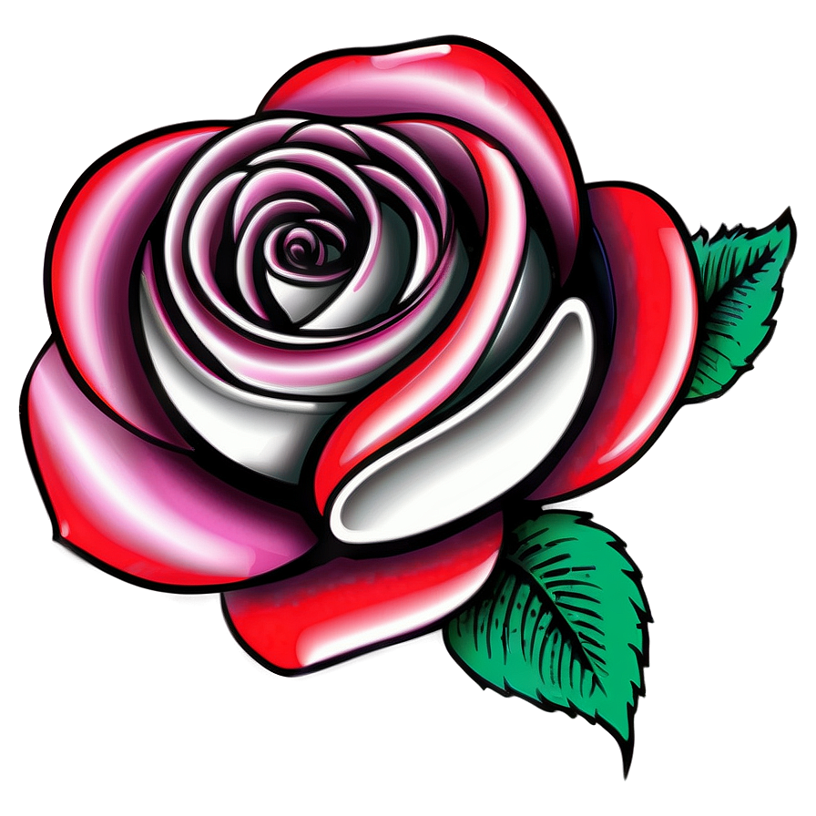 Traditional Rose Tattoo Artwork Png Ejq75 PNG Image