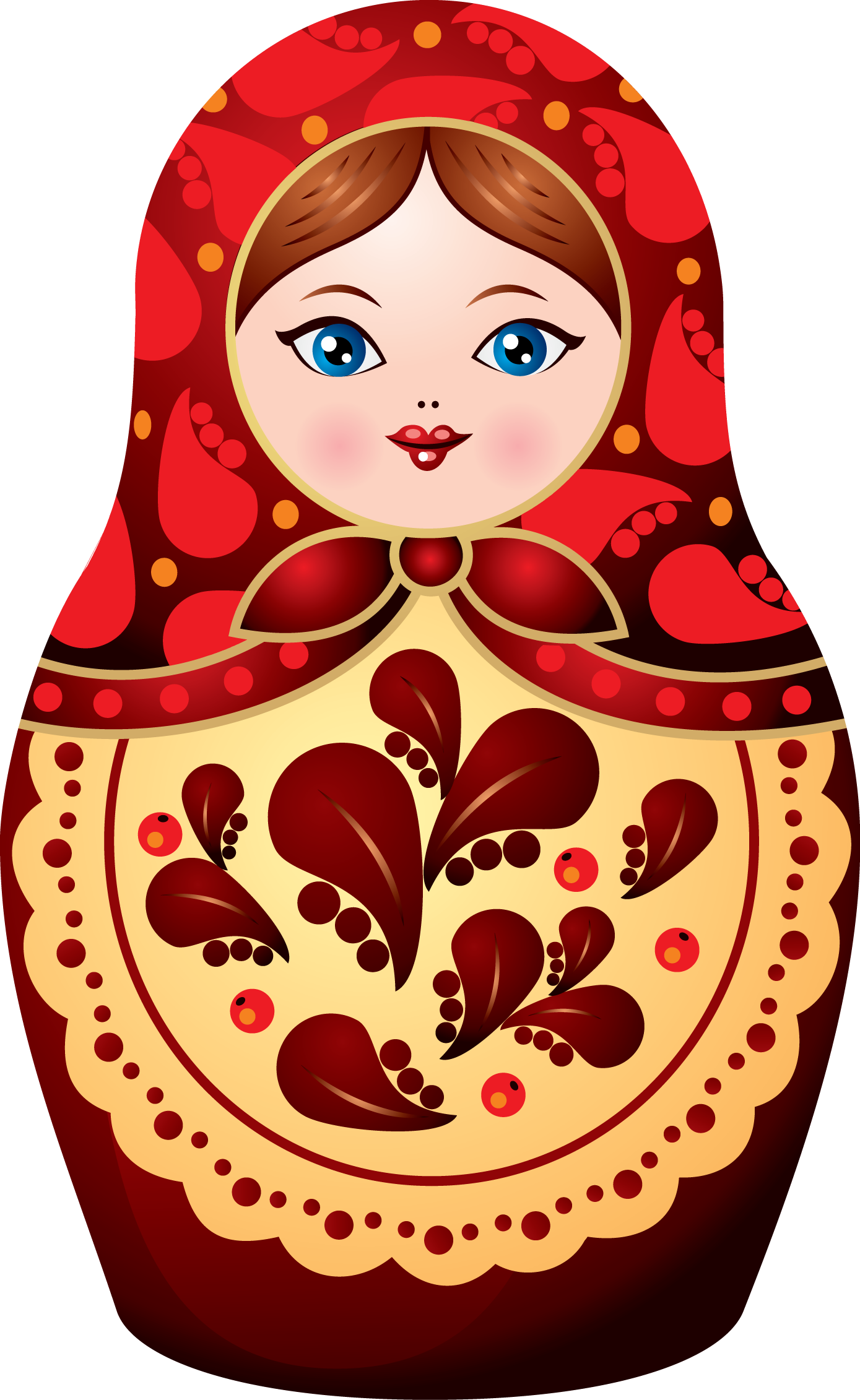 Traditional Russian Matryoshka Doll PNG Image