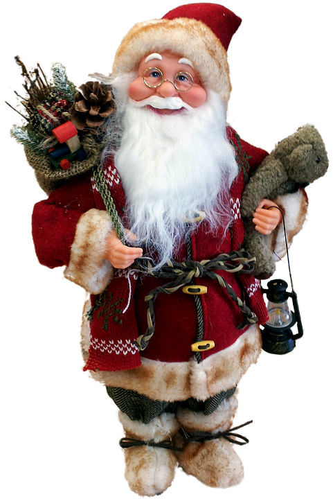 Traditional Santa Claus Figurine PNG Image