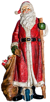 Traditional Santa Claus Figurine PNG Image