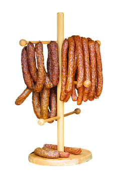 Traditional Sausage Stand Display PNG Image