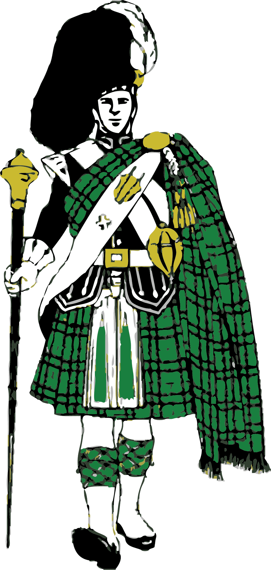 Traditional Scottish Highlander Attire PNG Image