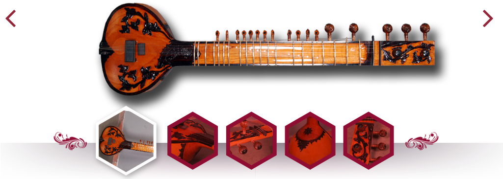 Traditional Sitar Design Detail PNG Image