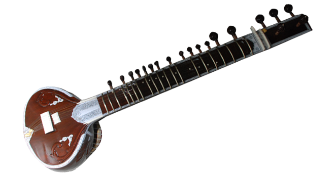 Traditional Sitar Instrument PNG Image