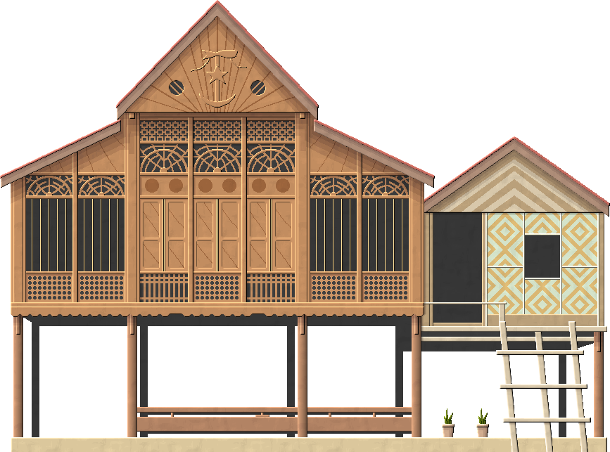 Traditional Stilt House Vector PNG Image