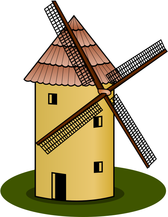 Traditional Windmill Illustration PNG Image