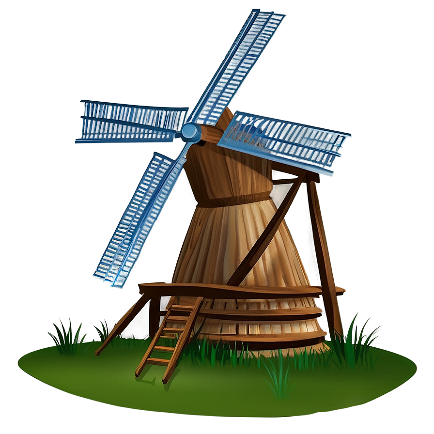 Traditional Windmill Scene Png 05242024 PNG Image