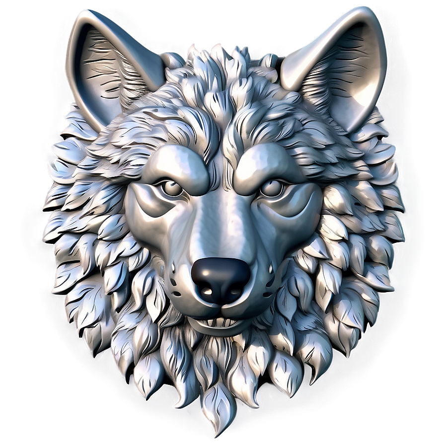 Traditional Wolf Head Carving Png Wov74 PNG Image