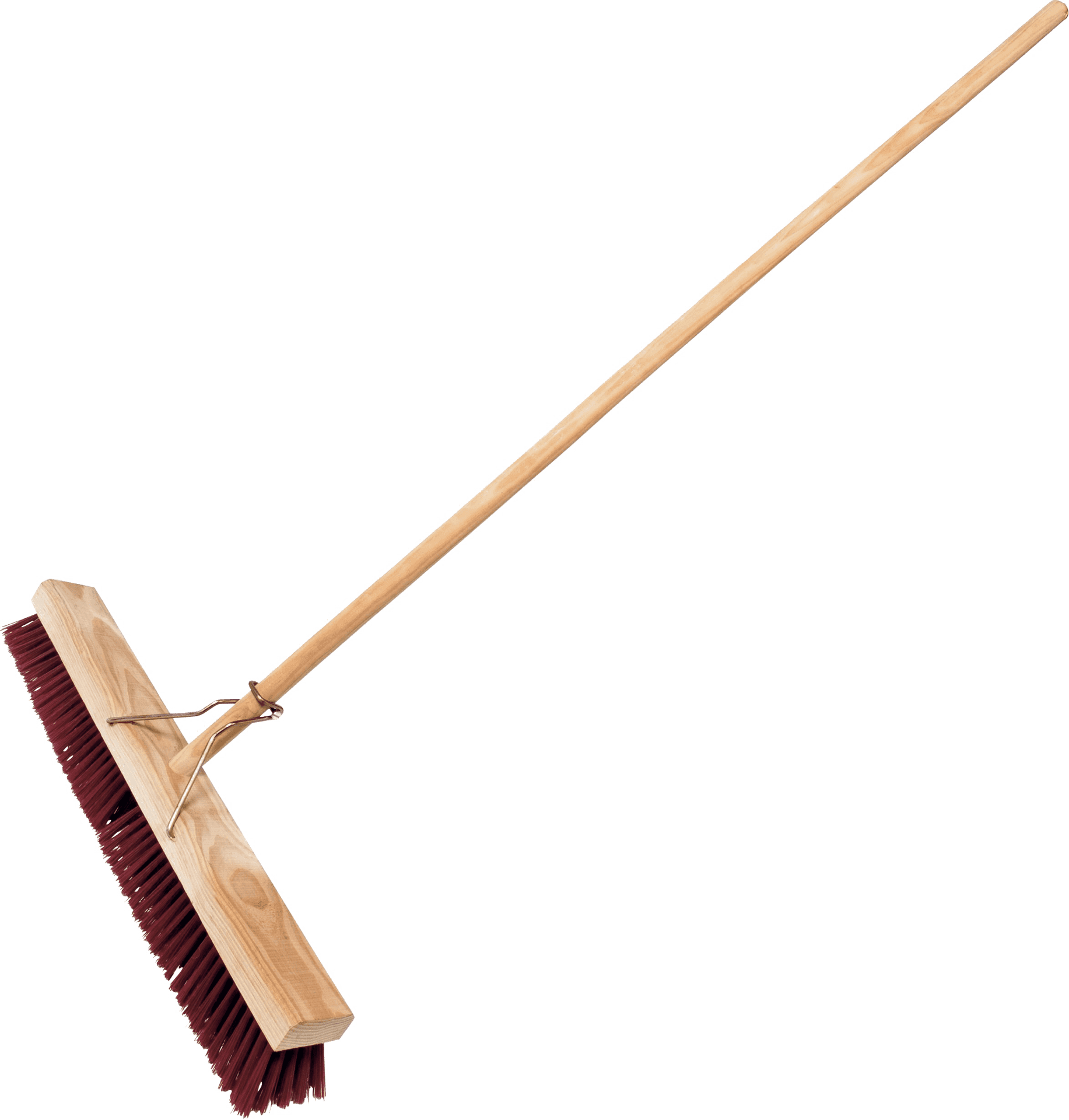 Traditional Wooden Broom Cleaning Tool PNG Image