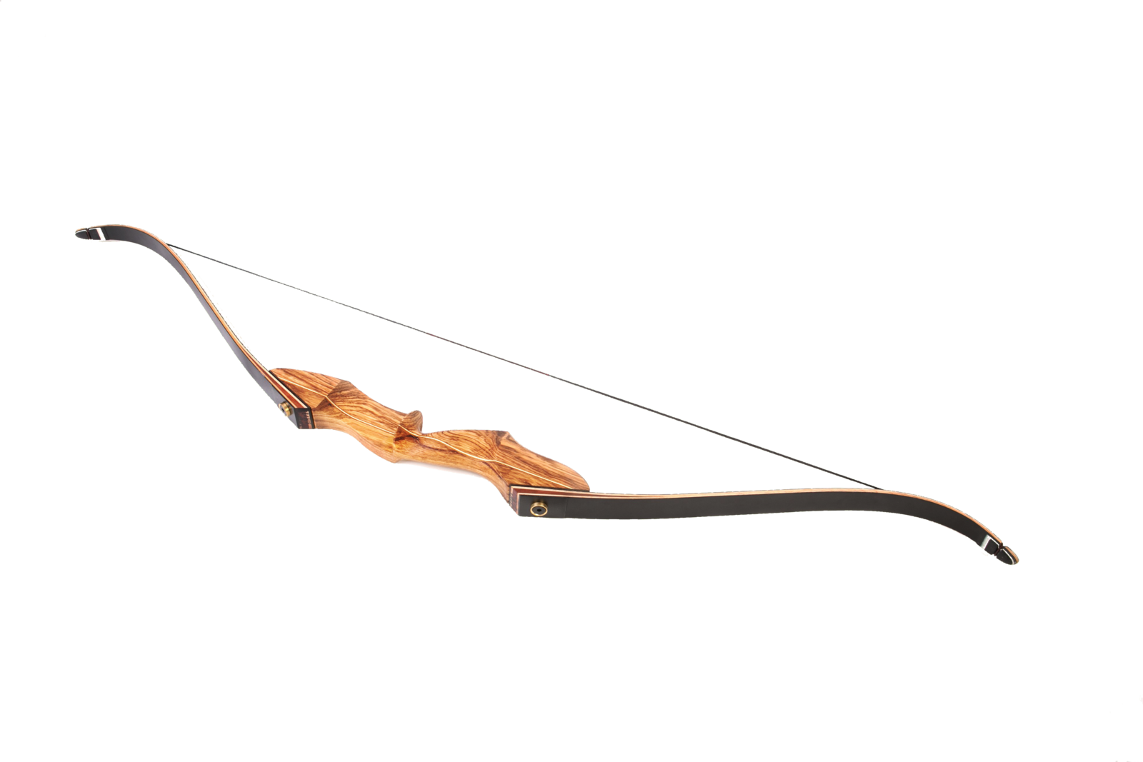 Traditional Wooden Recurve Bow PNG Image