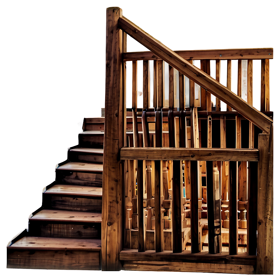 Traditional Wooden Stairs Png Xfc PNG Image