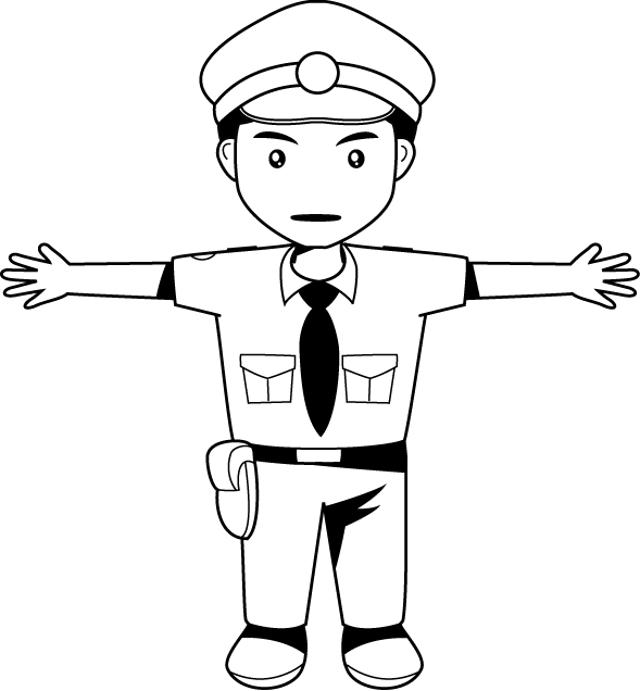 Traffic Control Policeman Illustration PNG Image