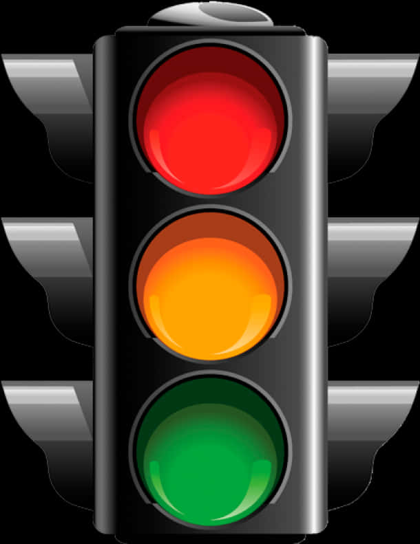 Traffic Light Red Signal Illustration PNG Image