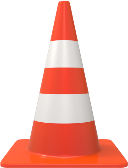 Traffic Safety Cone Isolated PNG Image