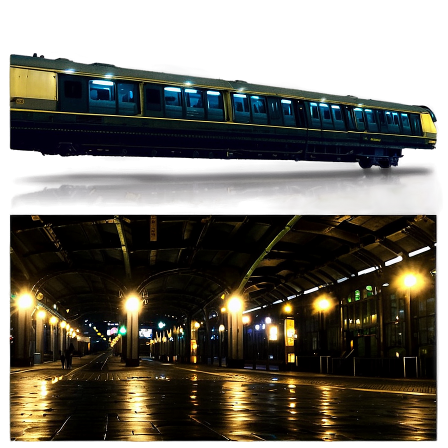 Train Station At Night With Lights Png 30 PNG Image