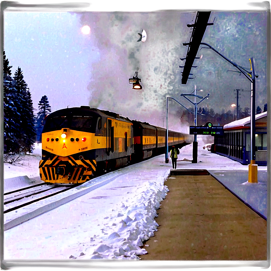 Train Station During Winter Png Xmb PNG Image