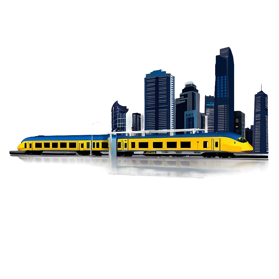 Train Station With City Skyline Png Gpt PNG Image