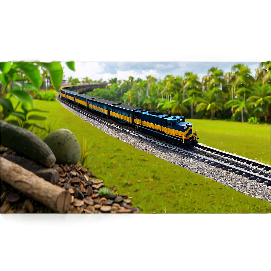 Train Track Through Forest Png 06212024 PNG Image