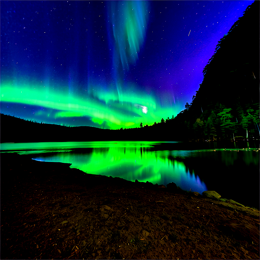 Tranquil Aurora Lake Scenery Png 49 PNG Image