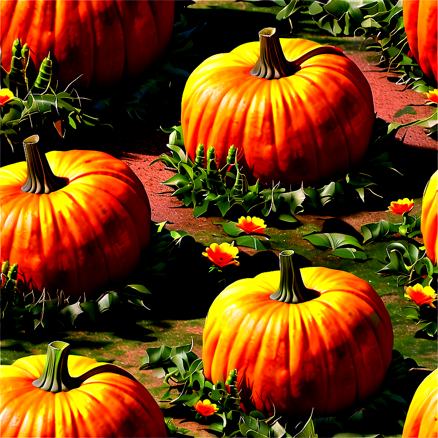 Tranquil Pumpkin Patch Morning Png 06122024 PNG Image