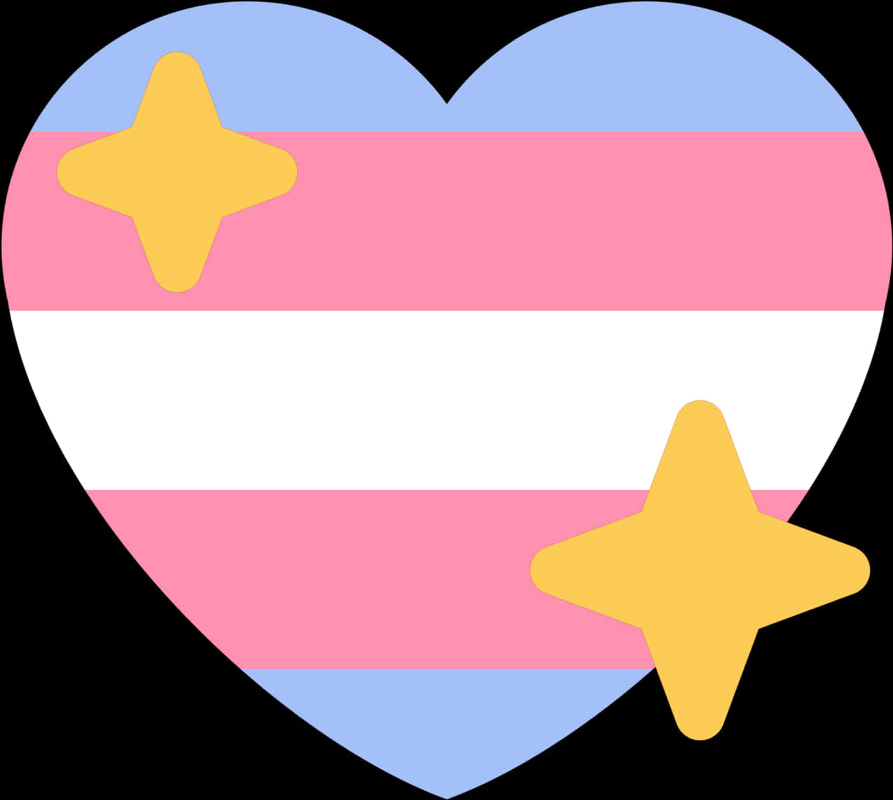 Transgender Pride Heartwith Stars PNG Image