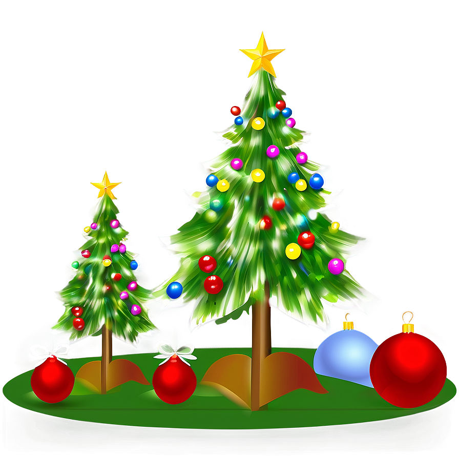 Transparent Christmas Tree Scene Png 2 PNG Image