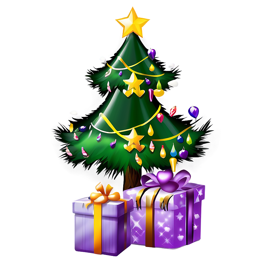 Transparent Christmas Tree With Presents Png 32 PNG Image