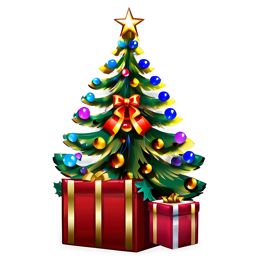 Transparent Christmas Tree With Presents Png Uxe PNG Image