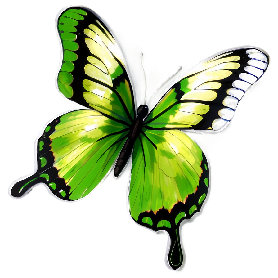 Transparent Green Butterfly Drawing Png Odg PNG Image