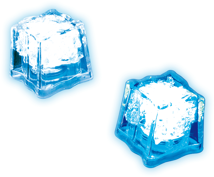 Transparent Ice Cubeson Blue Background.png PNG Image