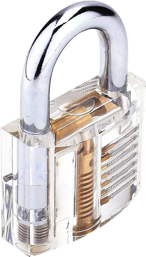 Transparent Padlock Security Device PNG Image