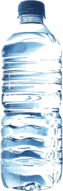 Transparent Water Bottle Distorted Design PNG Image