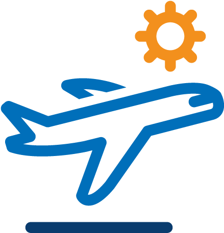 Travel Airplane Sun Gear Icon PNG Image