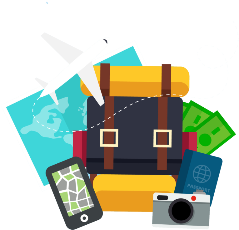 Travel Essentials Graphic PNG Image