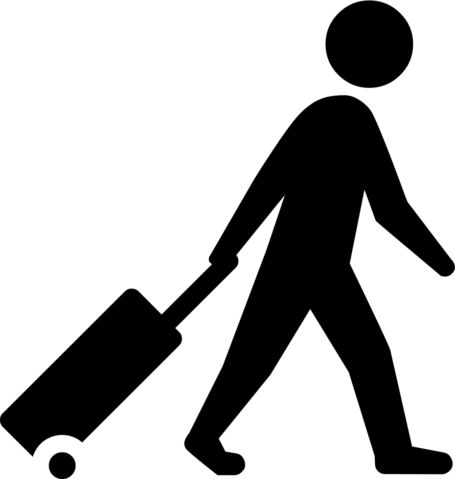 Traveler Silhouettewith Suitcase PNG Image