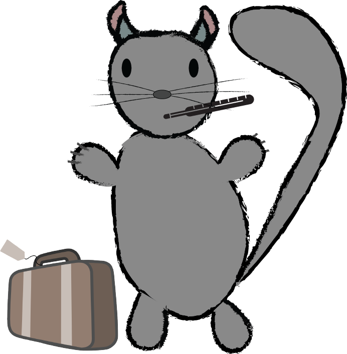 Traveling Chinchilla Cartoon PNG Image