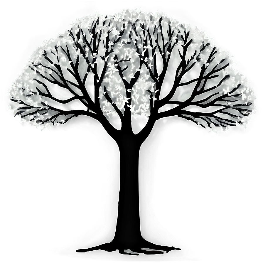 Tree Black And White D PNG Image