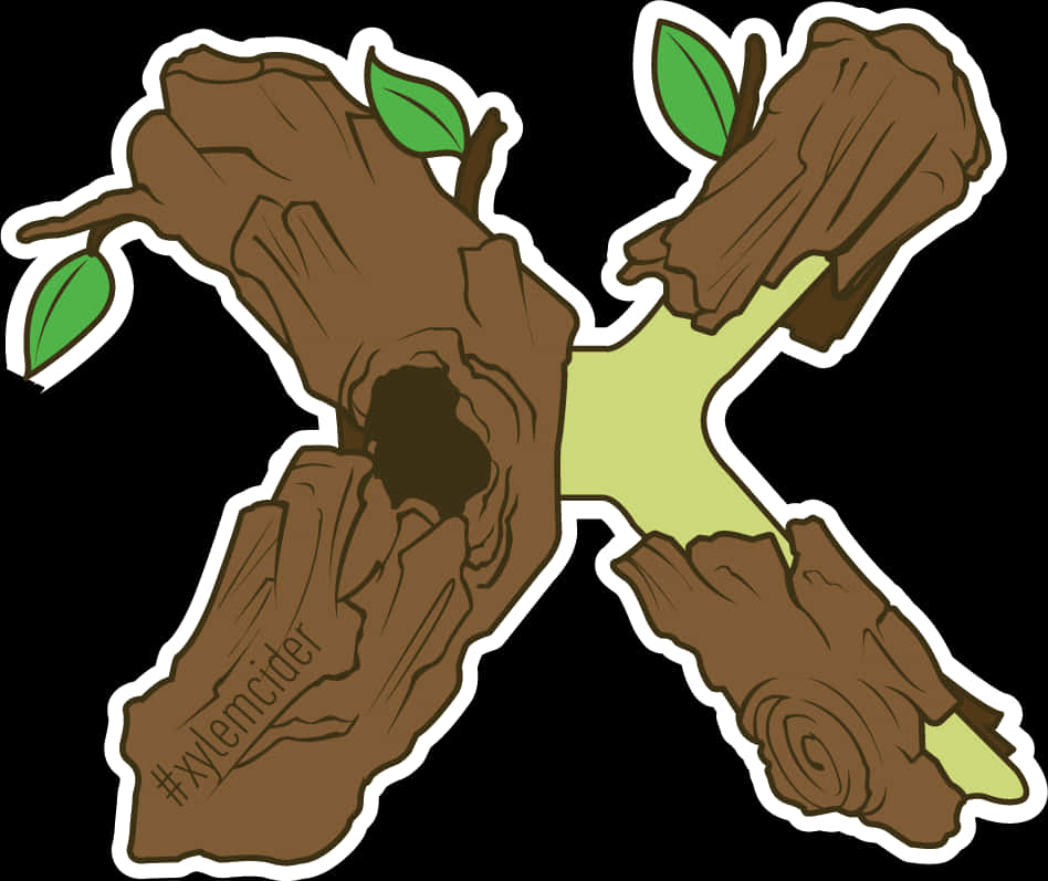 Tree Branch Letter X Illustration PNG Image