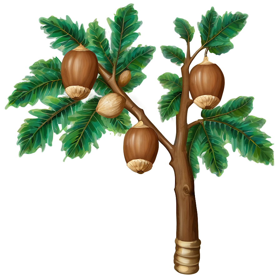 Tree Branch With Acorns Png 05252024 PNG Image