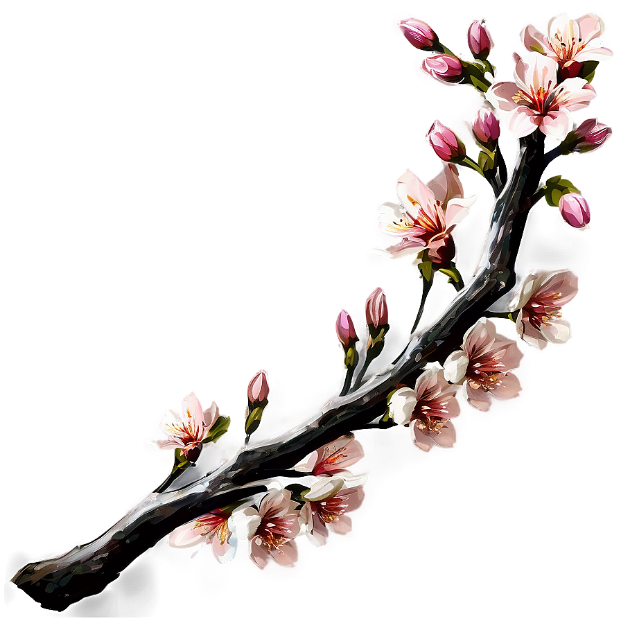 Tree Branch With Flowers Png Vjq PNG Image