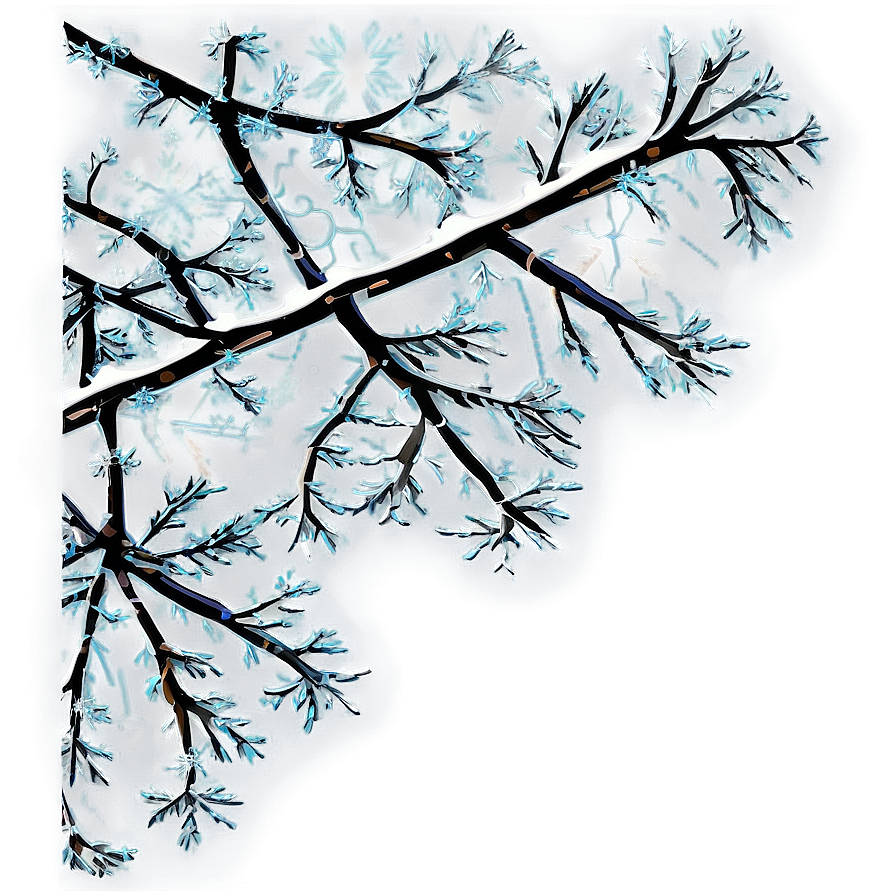 Tree Branch With Snowflakes Png Hng PNG Image